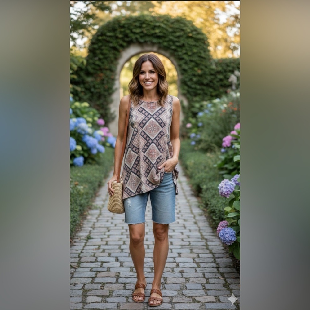 Altar’d State Geometric Pattern Sleeveless Top